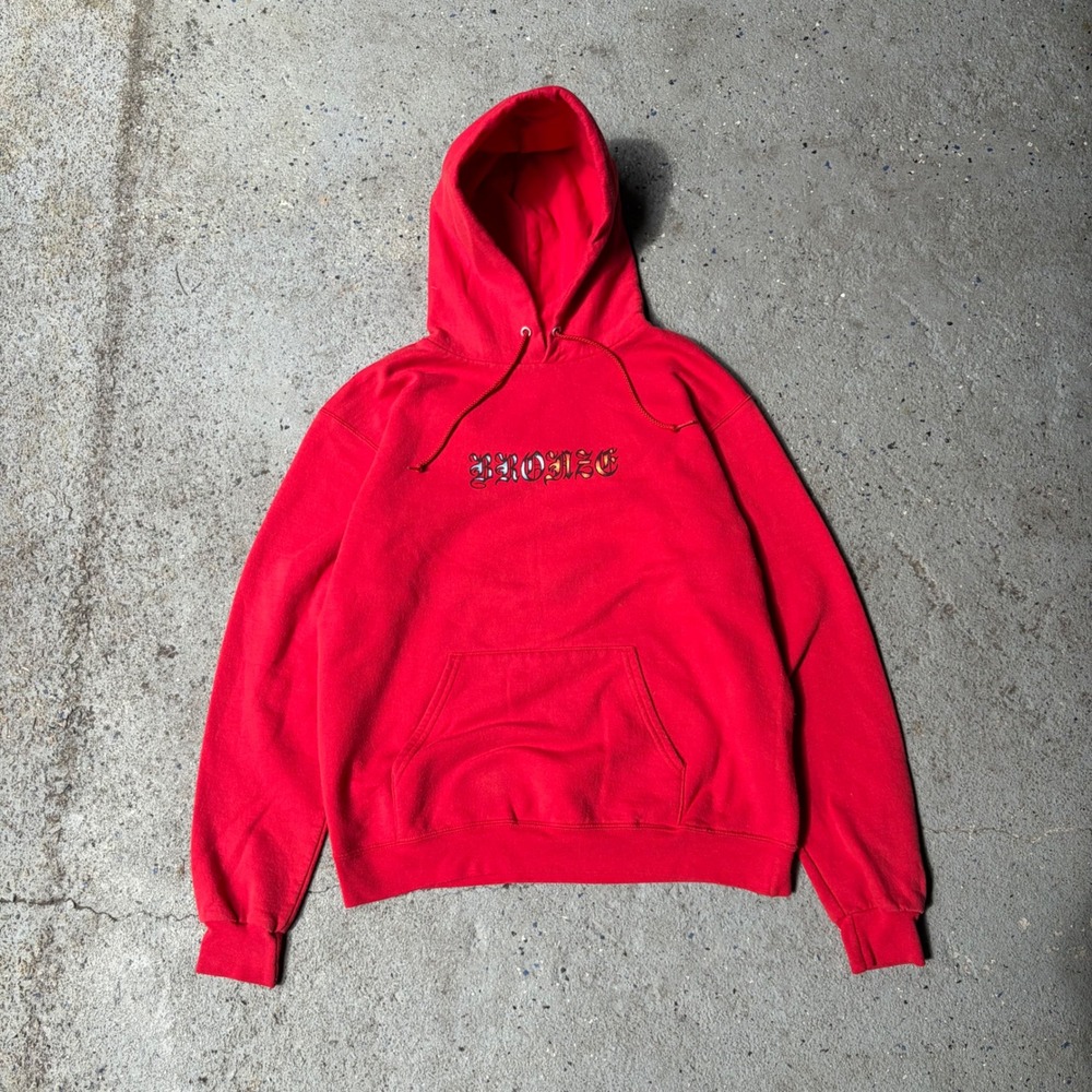 Bronze 56k Champion Hoodie Mens Medium Red Old English Logo Skate Sweatshirt
